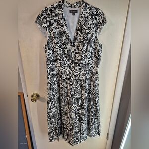 Liz Claiborne Black and White Floral Dress